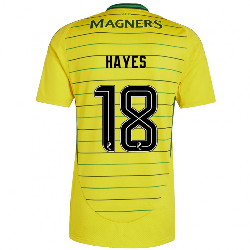 Niño Fútbol Camiseta Caitlin Hayes #18 Amarillo 2ª Equipación 2024/25 Perú