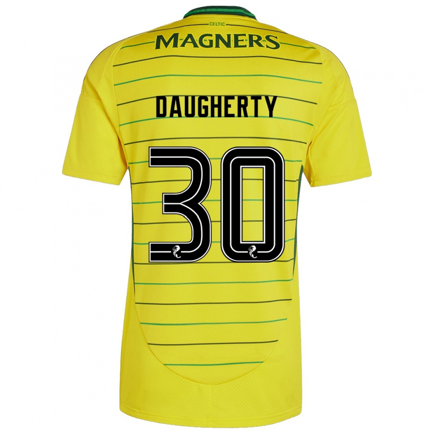 Niño Fútbol Camiseta Kelsey Daugherty #30 Amarillo 2ª Equipación 2024/25 Perú