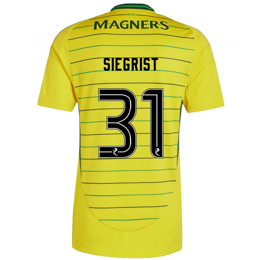 Niño Fútbol Camiseta Benjamin Siegrist #31 Amarillo 2ª Equipación 2024/25 Perú