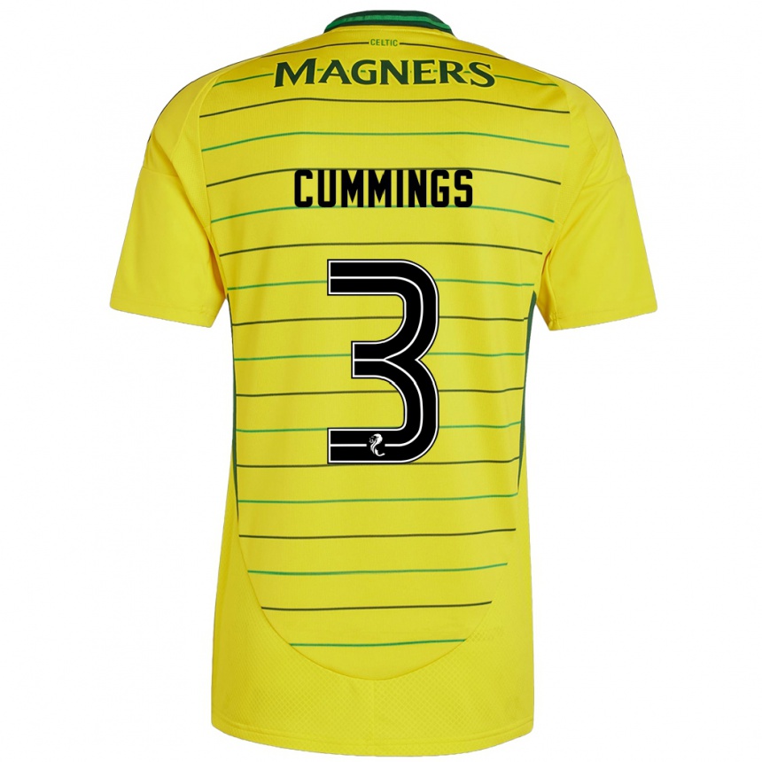 Niño Fútbol Camiseta Sydney Cummings #3 Amarillo 2ª Equipación 2024/25 Perú