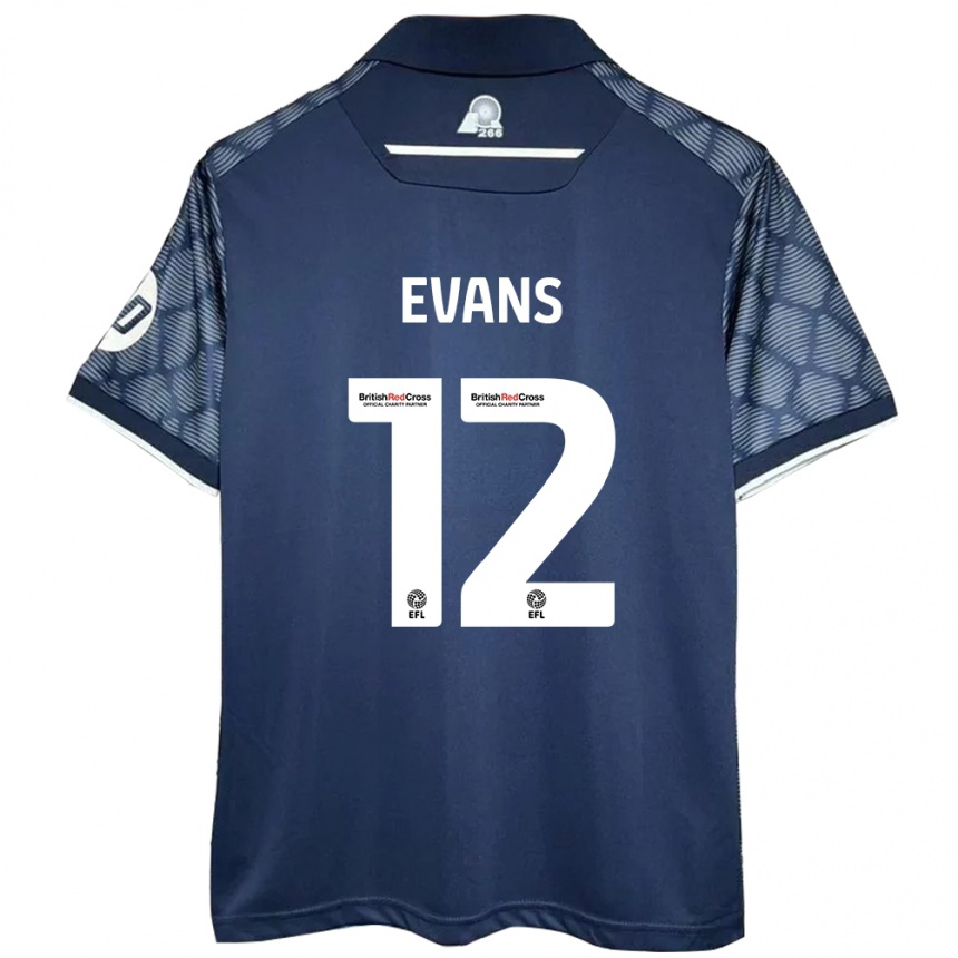 Niño Fútbol Camiseta George Evans #12 Negro 2ª Equipación 2024/25 Perú