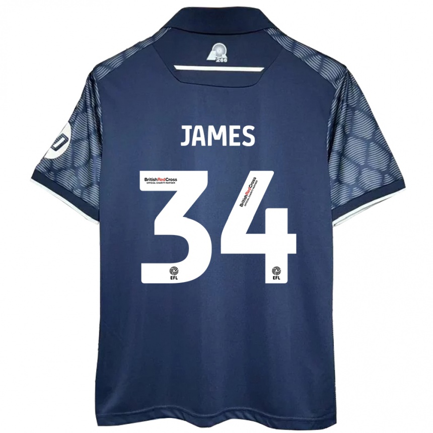 Niño Fútbol Camiseta Aaron James #34 Negro 2ª Equipación 2024/25 Perú