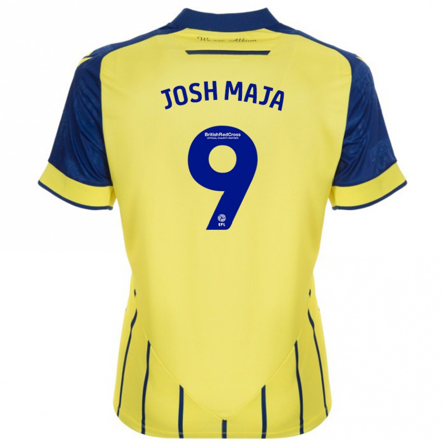 Niño Fútbol Camiseta Josh Maja #9 Amarillo Azul 2ª Equipación 2024/25 Perú