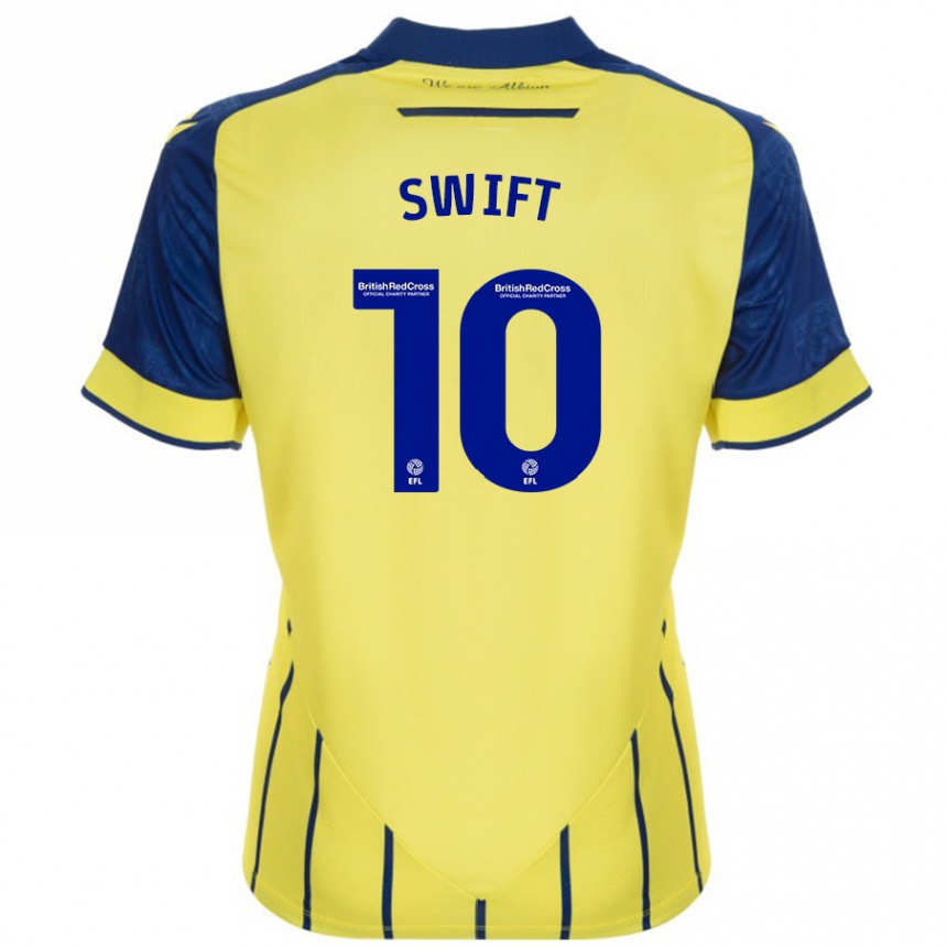 Niño Fútbol Camiseta John Swift #10 Amarillo Azul 2ª Equipación 2024/25 Perú