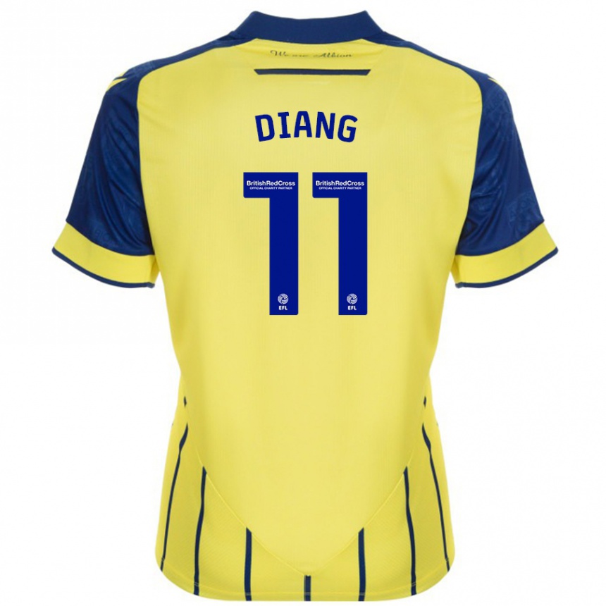 Niño Fútbol Camiseta Grady Diangana #11 Amarillo Azul 2ª Equipación 2024/25 Perú