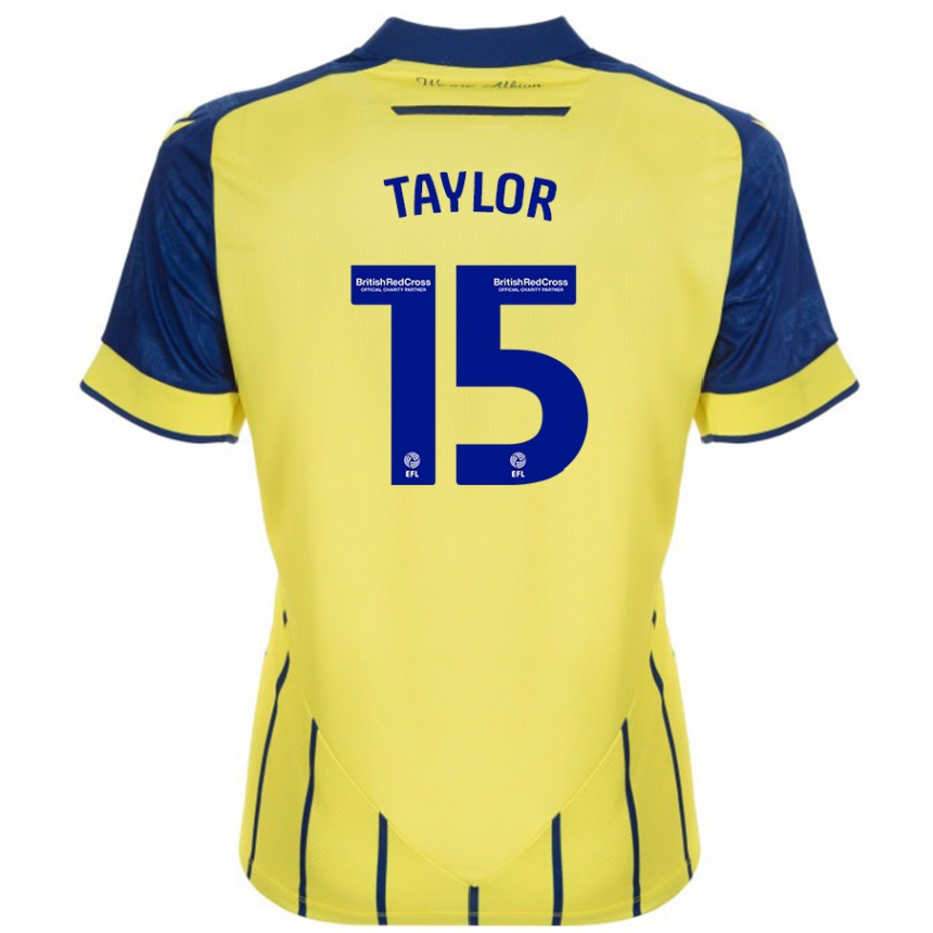 Niño Fútbol Camiseta Caleb Taylor #15 Amarillo Azul 2ª Equipación 2024/25 Perú