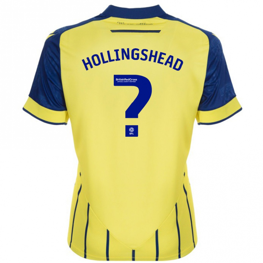 Niño Fútbol Camiseta Ronnie Hollingshead #0 Amarillo Azul 2ª Equipación 2024/25 Perú