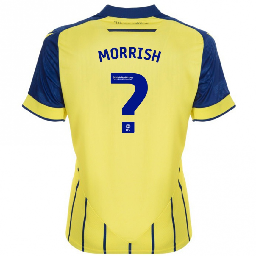 Niño Fútbol Camiseta Rhys Morrish #0 Amarillo Azul 2ª Equipación 2024/25 Perú