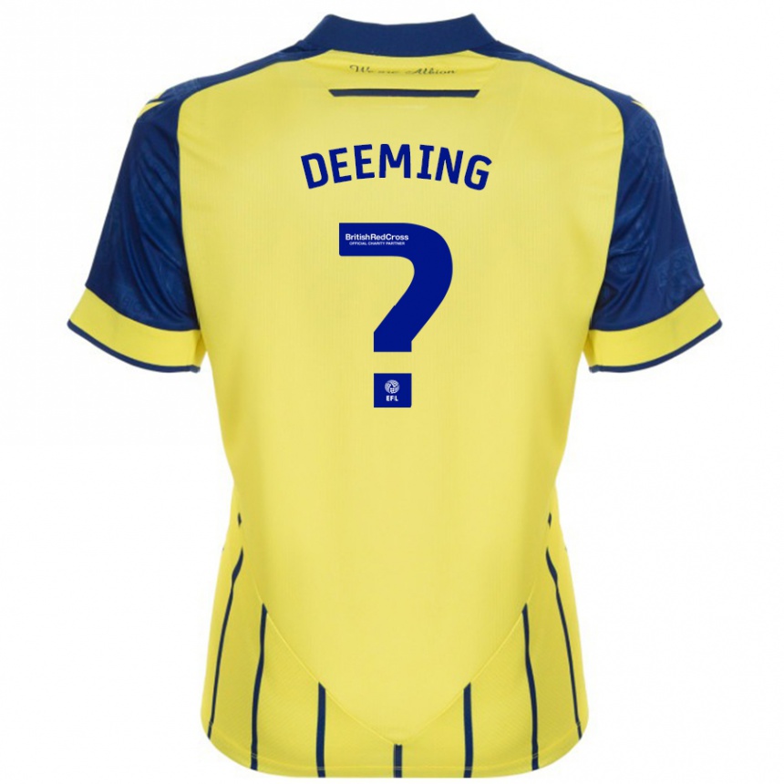 Niño Fútbol Camiseta Cole Deeming #0 Amarillo Azul 2ª Equipación 2024/25 Perú