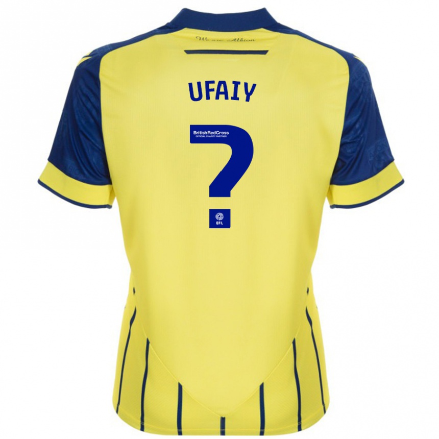 Niño Fútbol Camiseta Kevin Ufaiy #0 Amarillo Azul 2ª Equipación 2024/25 Perú