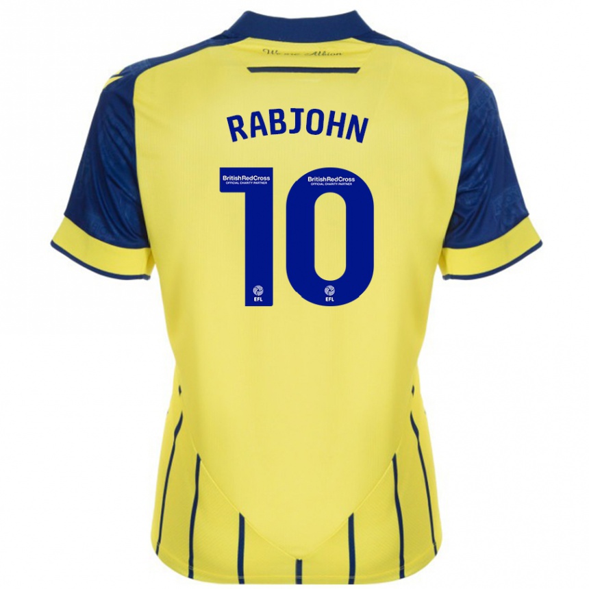 Niño Fútbol Camiseta Olivia Rabjohn #10 Amarillo Azul 2ª Equipación 2024/25 Perú