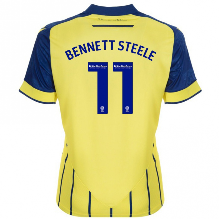 Niño Fútbol Camiseta Lizzie Bennett-Steele #11 Amarillo Azul 2ª Equipación 2024/25 Perú