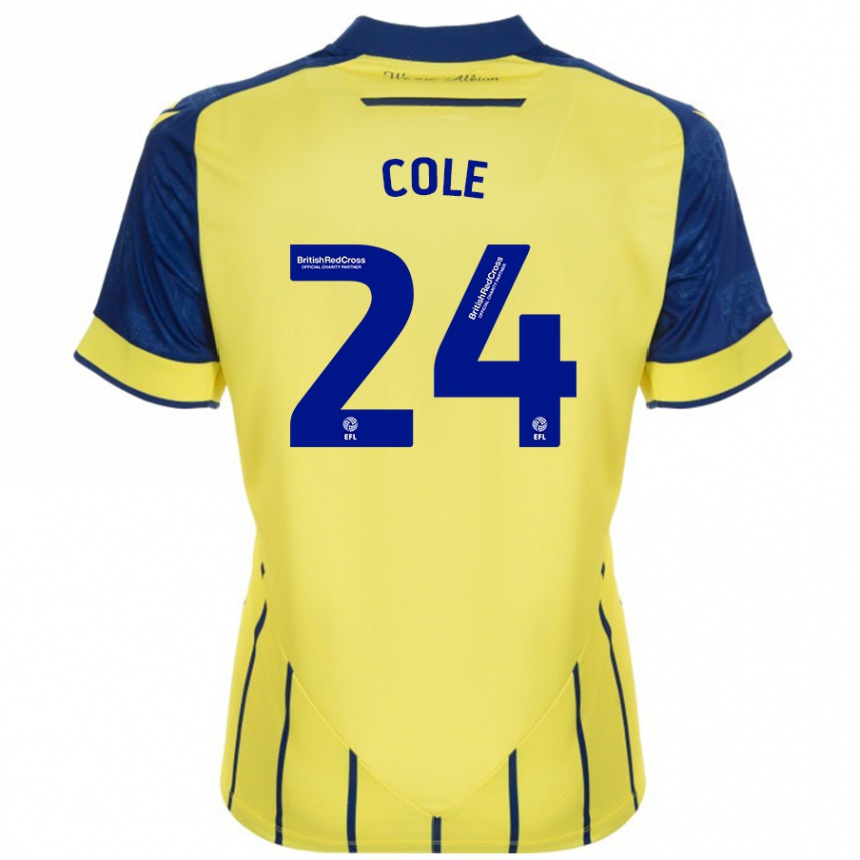 Niño Fútbol Camiseta Delphi Cole #24 Amarillo Azul 2ª Equipación 2024/25 Perú