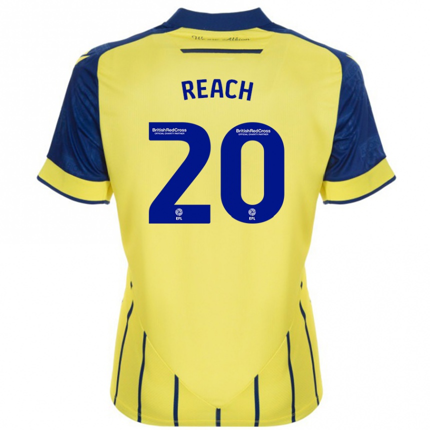 Niño Fútbol Camiseta Adam Reach #20 Amarillo Azul 2ª Equipación 2024/25 Perú