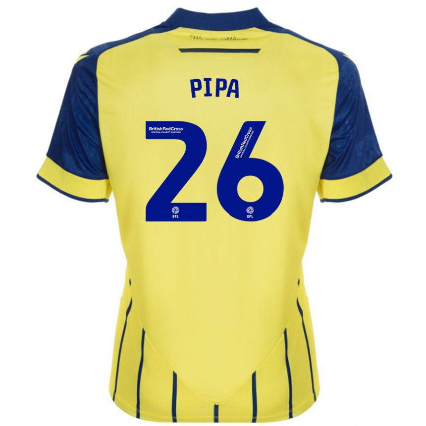 Niño Fútbol Camiseta Pipa #26 Amarillo Azul 2ª Equipación 2024/25 Perú