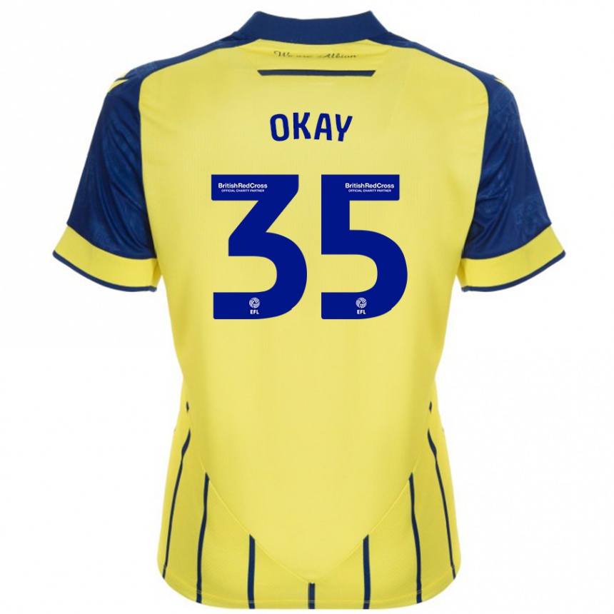 Niño Fútbol Camiseta Okay Yokuşlu #35 Amarillo Azul 2ª Equipación 2024/25 Perú