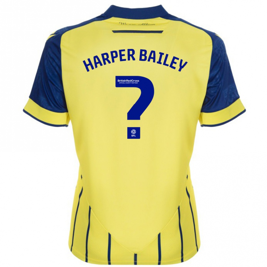 Niño Fútbol Camiseta Aaron Harper-Bailey #0 Amarillo Azul 2ª Equipación 2024/25 Perú