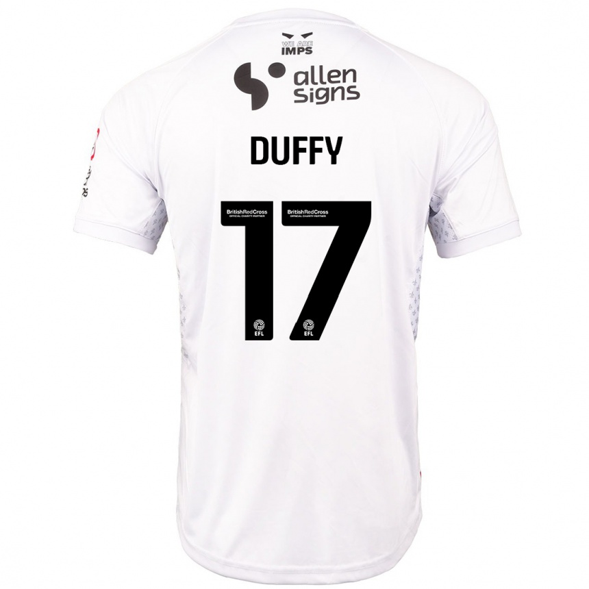 Niño Fútbol Camiseta Dylan Duffy #17 Rojo Blanco 2ª Equipación 2024/25 Perú