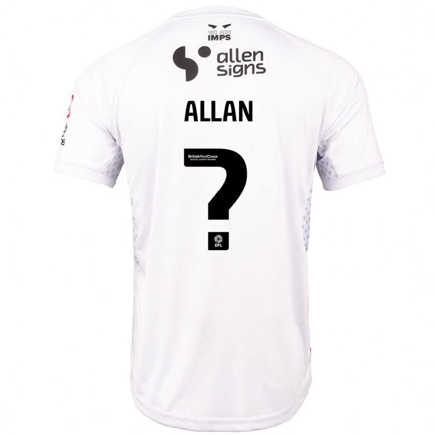 Niño Fútbol Camiseta Isaac Allan #0 Rojo Blanco 2ª Equipación 2024/25 Perú