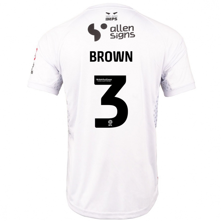 Niño Fútbol Camiseta Jaden Brown #3 Rojo Blanco 2ª Equipación 2024/25 Perú