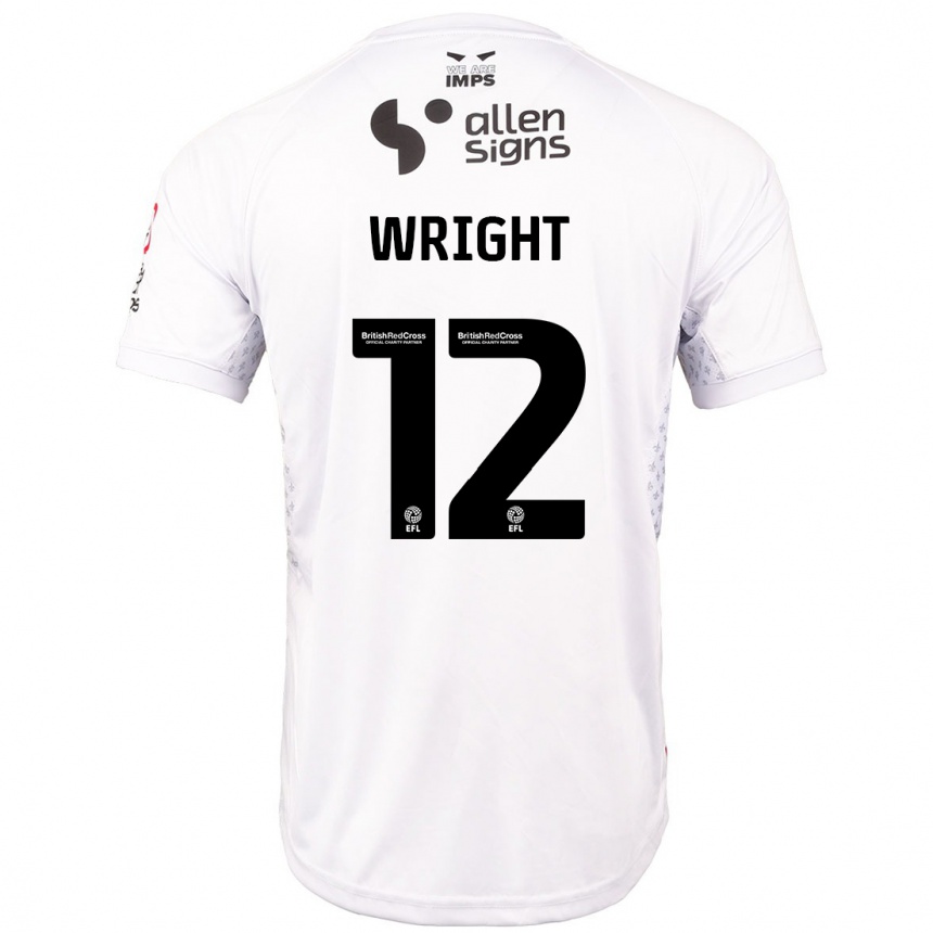 Niño Fútbol Camiseta Jordan Wright #12 Rojo Blanco 2ª Equipación 2024/25 Perú