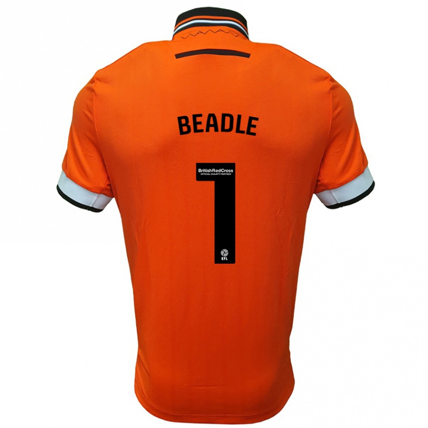 Niño Fútbol Camiseta James Beadle #1 Naranja Blanco 2ª Equipación 2024/25 Perú