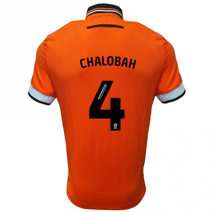 Niño Fútbol Camiseta Nathaniel Chalobah #4 Naranja Blanco 2ª Equipación 2024/25 Perú