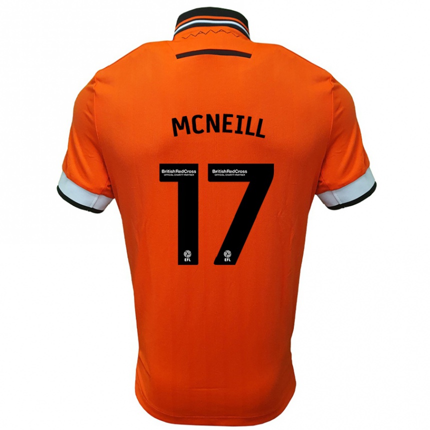 Niño Fútbol Camiseta Charlie Mcneill #17 Naranja Blanco 2ª Equipación 2024/25 Perú