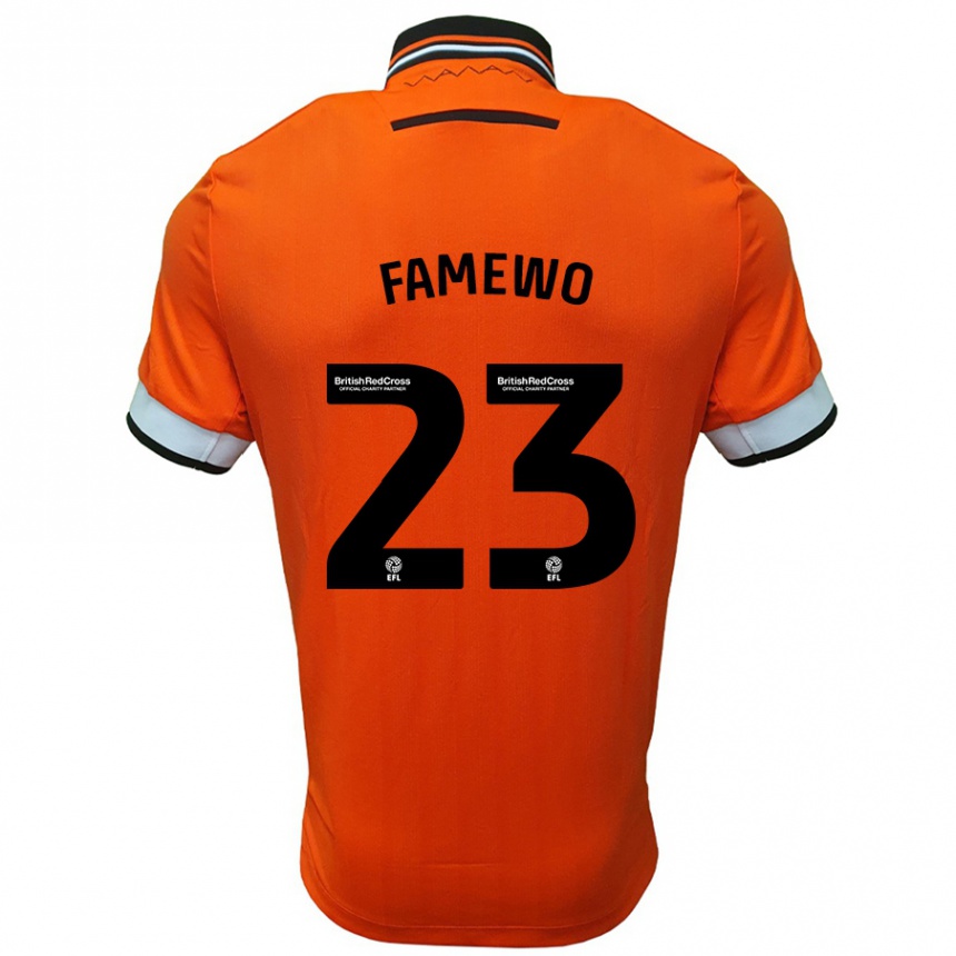 Niño Fútbol Camiseta Akin Famewo #23 Naranja Blanco 2ª Equipación 2024/25 Perú