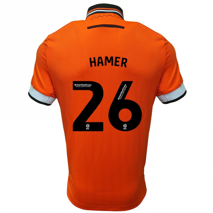 Niño Fútbol Camiseta Ben Hamer #26 Naranja Blanco 2ª Equipación 2024/25 Perú