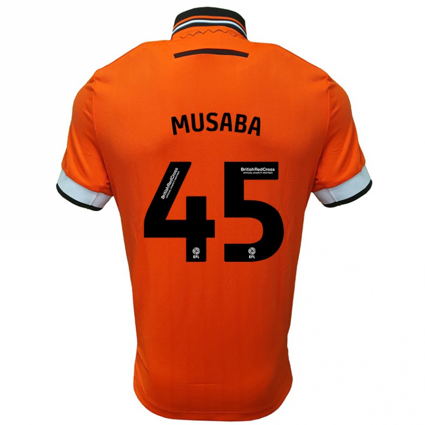 Niño Fútbol Camiseta Anthony Musaba #45 Naranja Blanco 2ª Equipación 2024/25 Perú