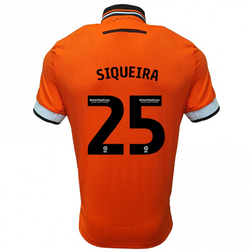 Niño Fútbol Camiseta Guilherme Siqueira #25 Naranja Blanco 2ª Equipación 2024/25 Perú