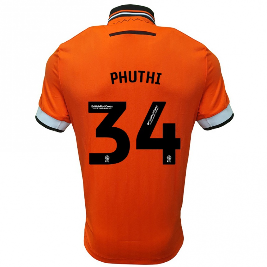 Niño Fútbol Camiseta Joey Phuthi #34 Naranja Blanco 2ª Equipación 2024/25 Perú