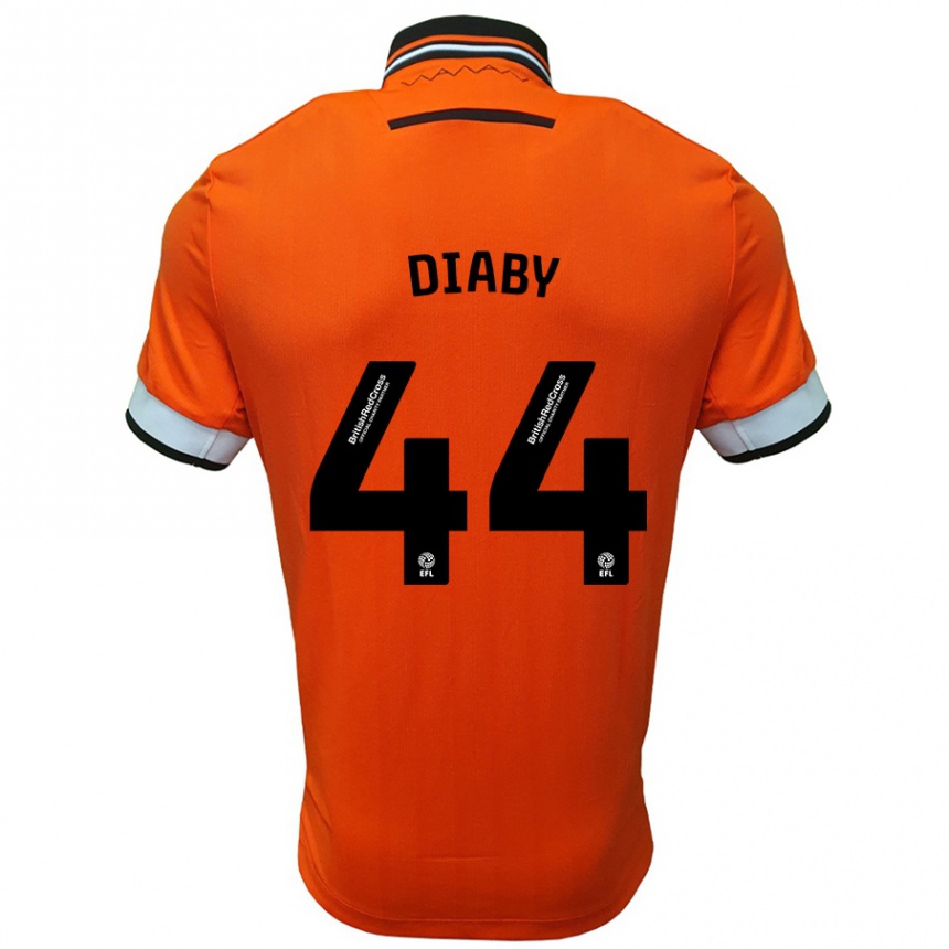 Niño Fútbol Camiseta Momo Diaby #44 Naranja Blanco 2ª Equipación 2024/25 Perú