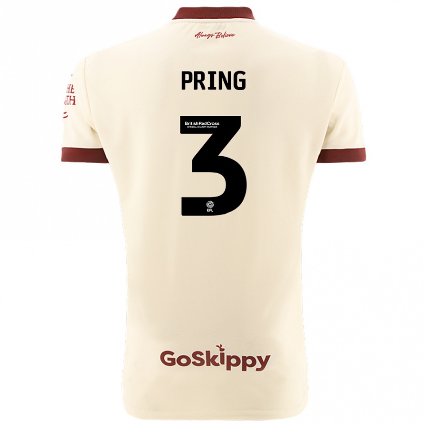 Niño Fútbol Camiseta Cameron Pring #3 Crema Blanco 2ª Equipación 2024/25 Perú