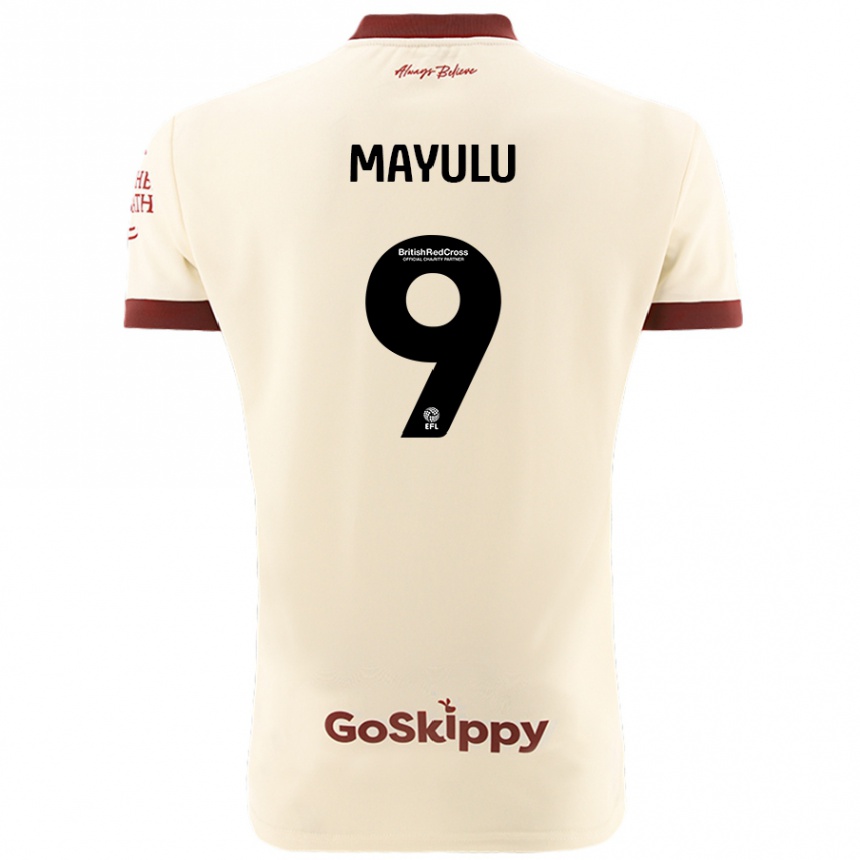 Niño Fútbol Camiseta Fally Mayulu #9 Crema Blanco 2ª Equipación 2024/25 Perú