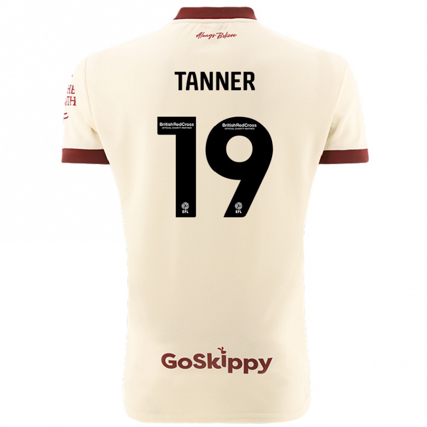 Niño Fútbol Camiseta George Tanner #19 Crema Blanco 2ª Equipación 2024/25 Perú