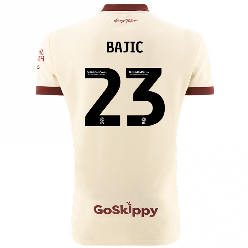 Niño Fútbol Camiseta Stefan Bajic #23 Crema Blanco 2ª Equipación 2024/25 Perú