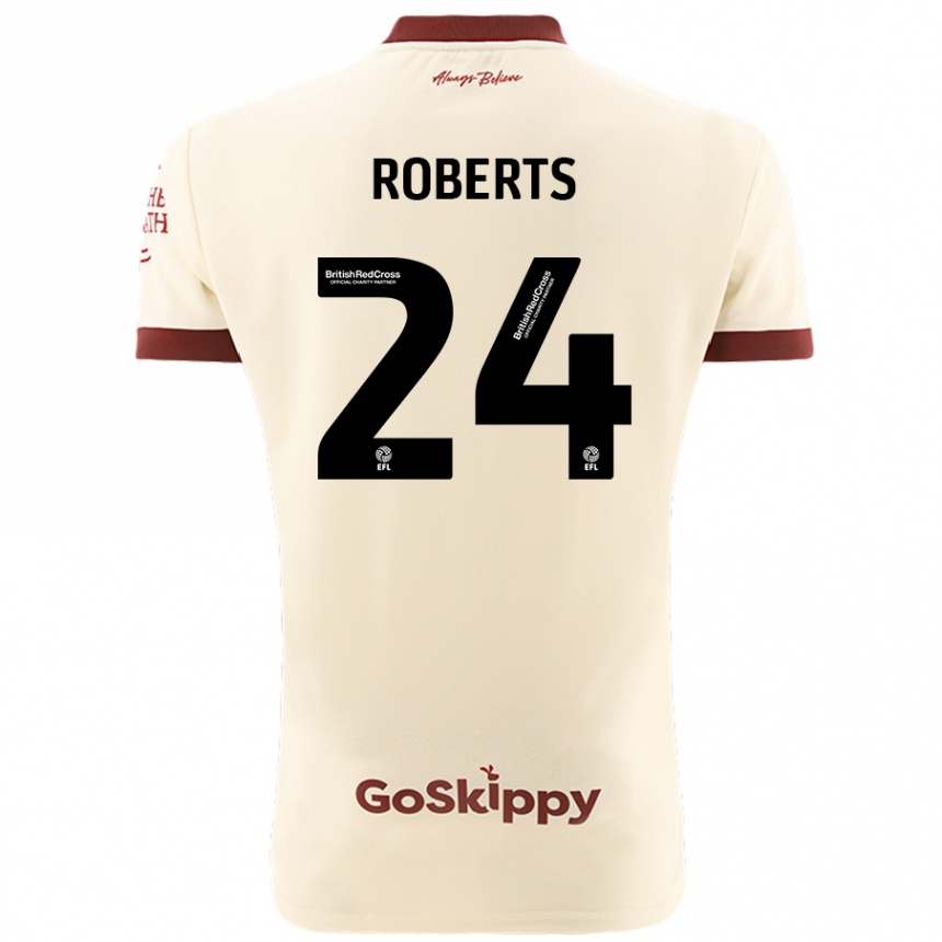 Niño Fútbol Camiseta Haydon Roberts #24 Crema Blanco 2ª Equipación 2024/25 Perú