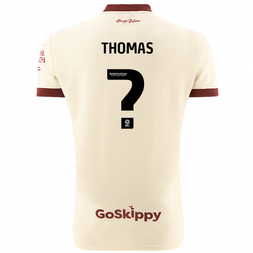 Niño Fútbol Camiseta Olly Thomas #0 Crema Blanco 2ª Equipación 2024/25 Perú