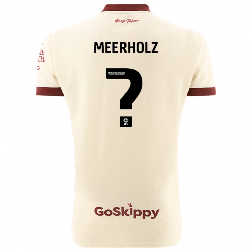 Niño Fútbol Camiseta Jed Meerholz #0 Crema Blanco 2ª Equipación 2024/25 Perú