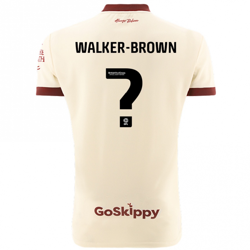 Niño Fútbol Camiseta Rushon Walker-Brown #0 Crema Blanco 2ª Equipación 2024/25 Perú