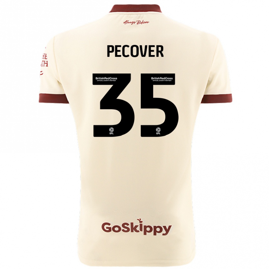 Niño Fútbol Camiseta Leo Pecover #35 Crema Blanco 2ª Equipación 2024/25 Perú