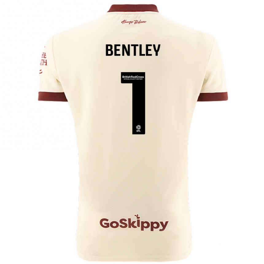 Niño Fútbol Camiseta Fran Bentley #1 Crema Blanco 2ª Equipación 2024/25 Perú