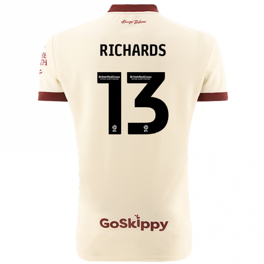 Niño Fútbol Camiseta Harvey Wiles-Richards #13 Crema Blanco 2ª Equipación 2024/25 Perú