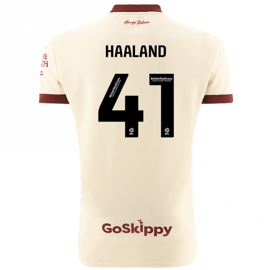 Niño Fútbol Camiseta Benedicte Haaland #41 Crema Blanco 2ª Equipación 2024/25 Perú