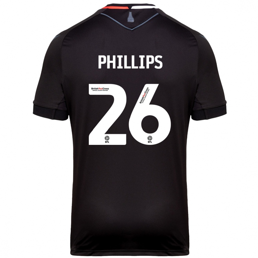 Niño Fútbol Camiseta Ashley Phillips #26 Negro 2ª Equipación 2024/25 Perú