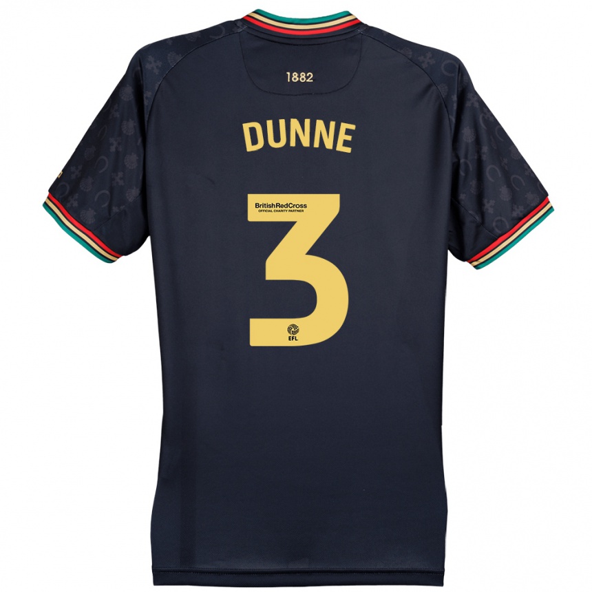 Niño Fútbol Camiseta Jimmy Dunne #3 Azul Marino Oscuro 2ª Equipación 2024/25 Perú