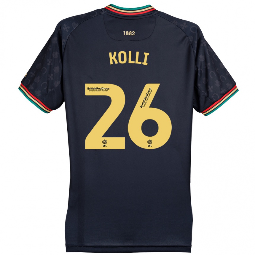 Niño Fútbol Camiseta Rayan Kolli #26 Azul Marino Oscuro 2ª Equipación 2024/25 Perú