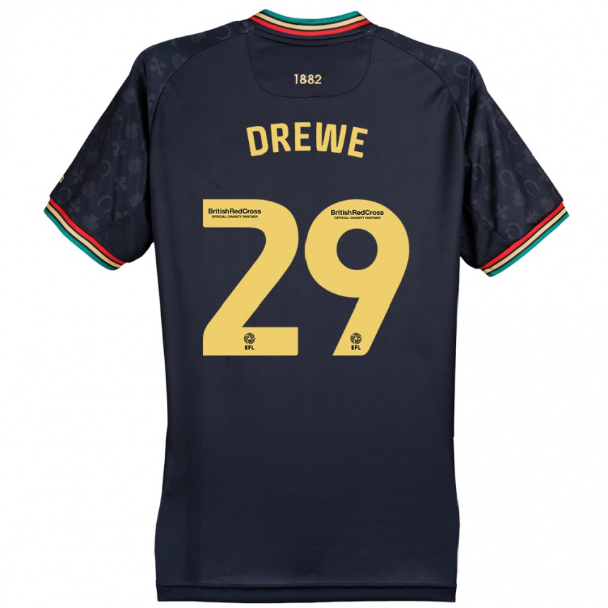 Niño Fútbol Camiseta Aaron Drewe #29 Azul Marino Oscuro 2ª Equipación 2024/25 Perú